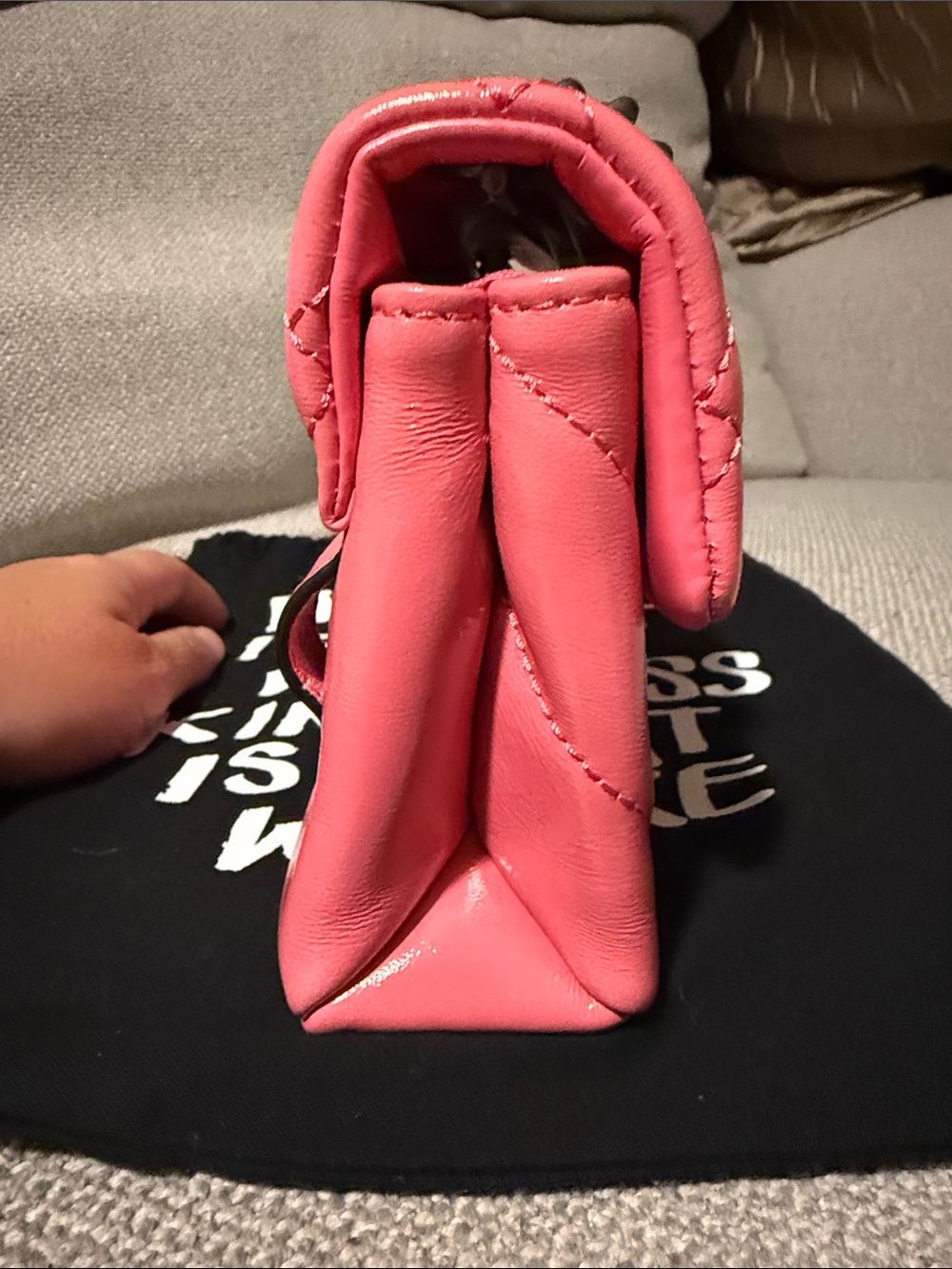 Kurt Geiger Pink Quilted Chain-Handle Bag - Picture 6 of 11